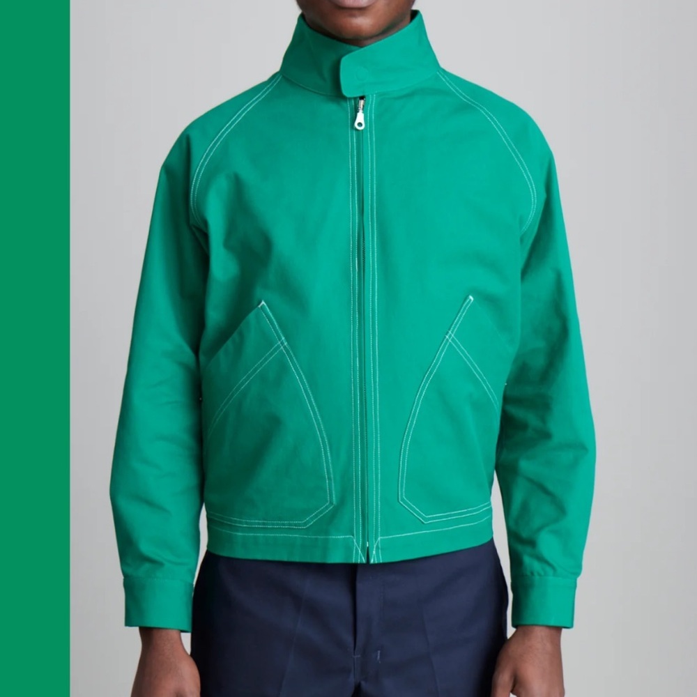 A.B. Uniform Green Windbreaker Jacket Size Large